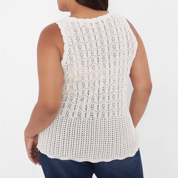 Lane Bryant Sleeveless V-Neck Pointelle Sweater Size 14/16 - Picture 8 of 11